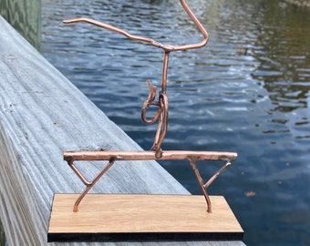 Copper Art Figurine gymnast/ balance beam