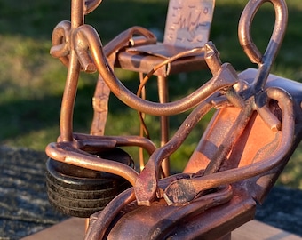 Copper Art Figurine of a Cardiologist / Heart Doctor