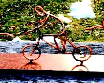 Copper Art Figurine Tri-Athlete.  Ironman