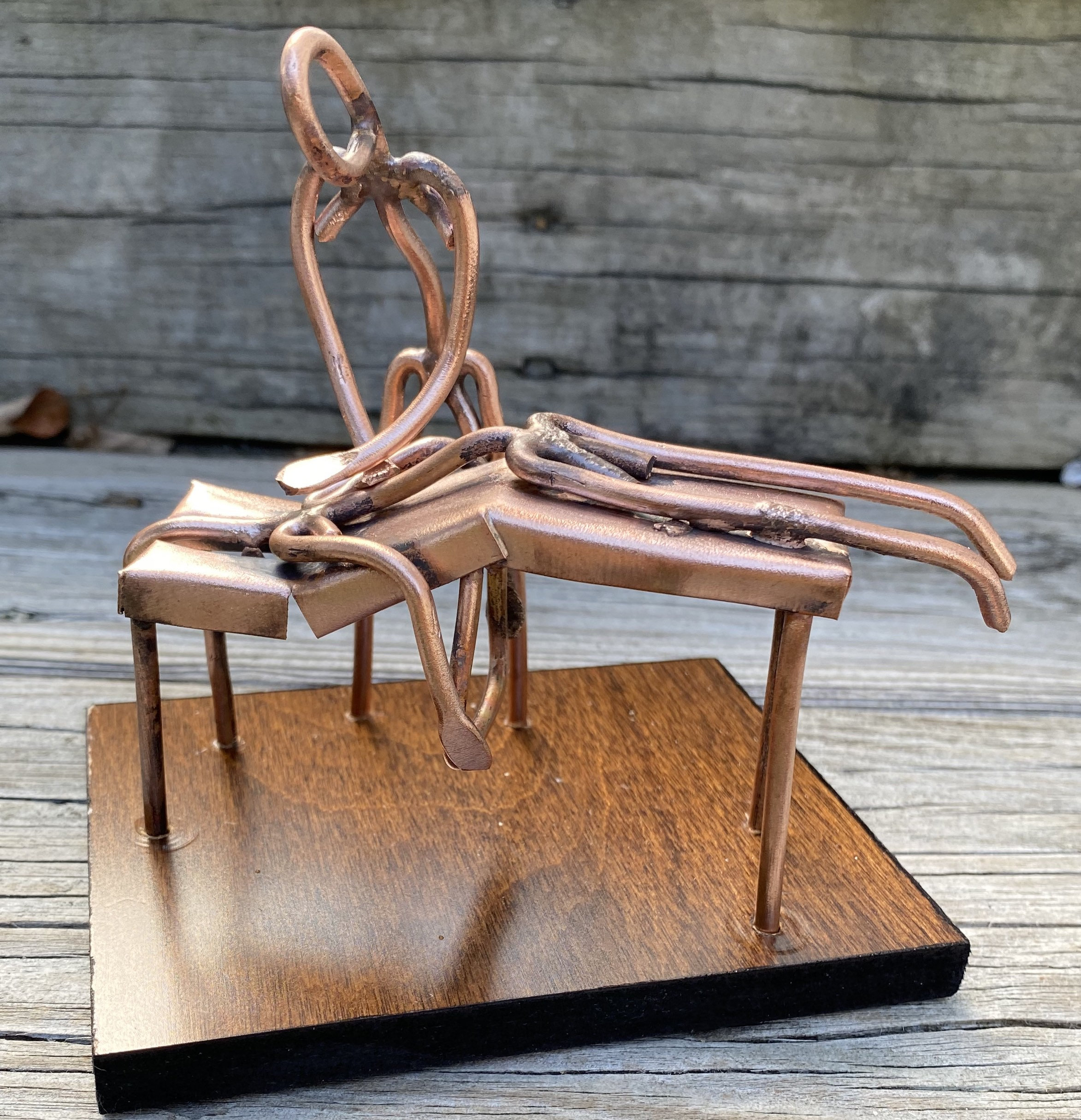 Copper Art Figurine of a chiropractor