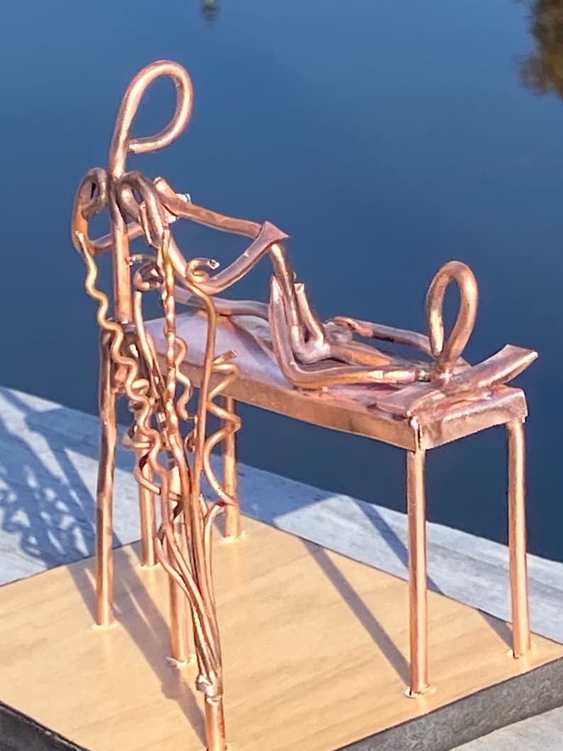 Copper Art Figurine of a Physical Therapist or Chiropractor/ Etsy