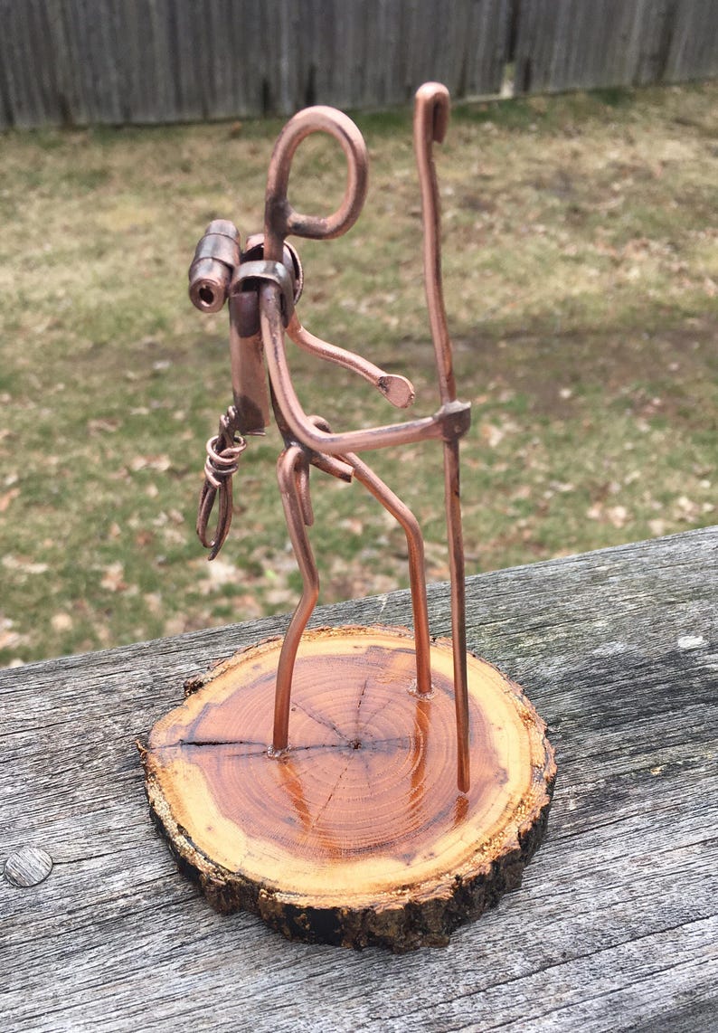 Copper Art Figurine of a Hiker/ Back Packet Etsy