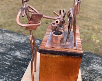 Copper Art Figurine of a Chemist / Chemical Engineering