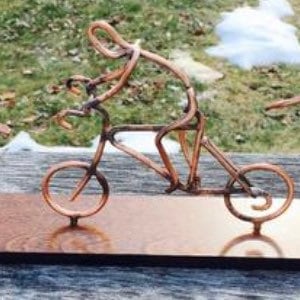 Copper Art Figurine Tri-Athlete.  Ironman