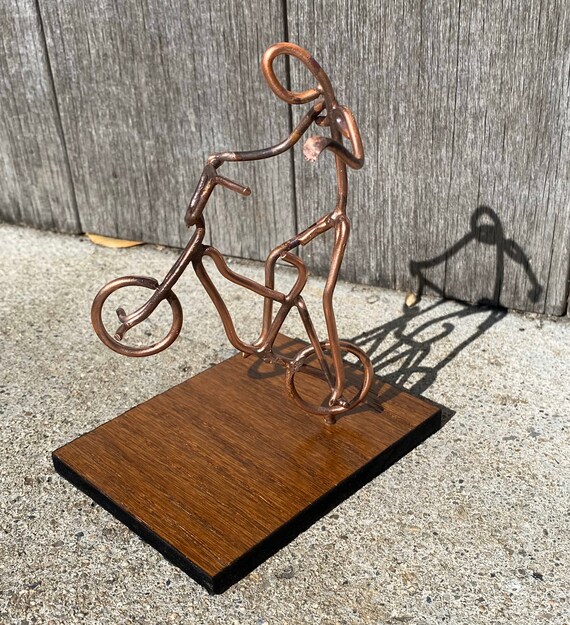 Copper Art Figurine BMX. Bike Trick Etsy
