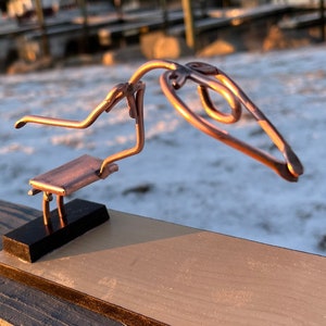 Copper Art Figurine of a Swimmer/ competitive Swimmer