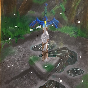 Legend of Zelda Breath of the Wild Master Sword - Acrylic Painting Print