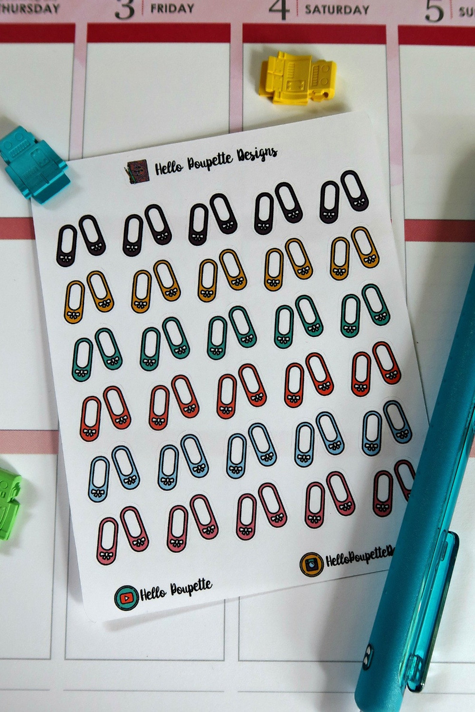 dance shoes / ballet life planner stickers
