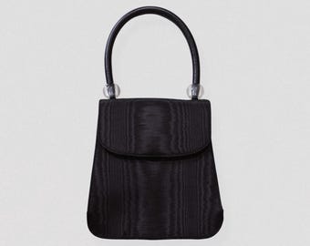 CASADEI – Bah negro moiré con detalles de cuentas transparentes
