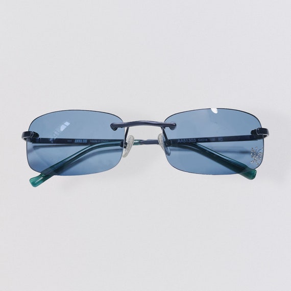 ANNA SUI rectangular sunglasses with blue lenses … - image 1