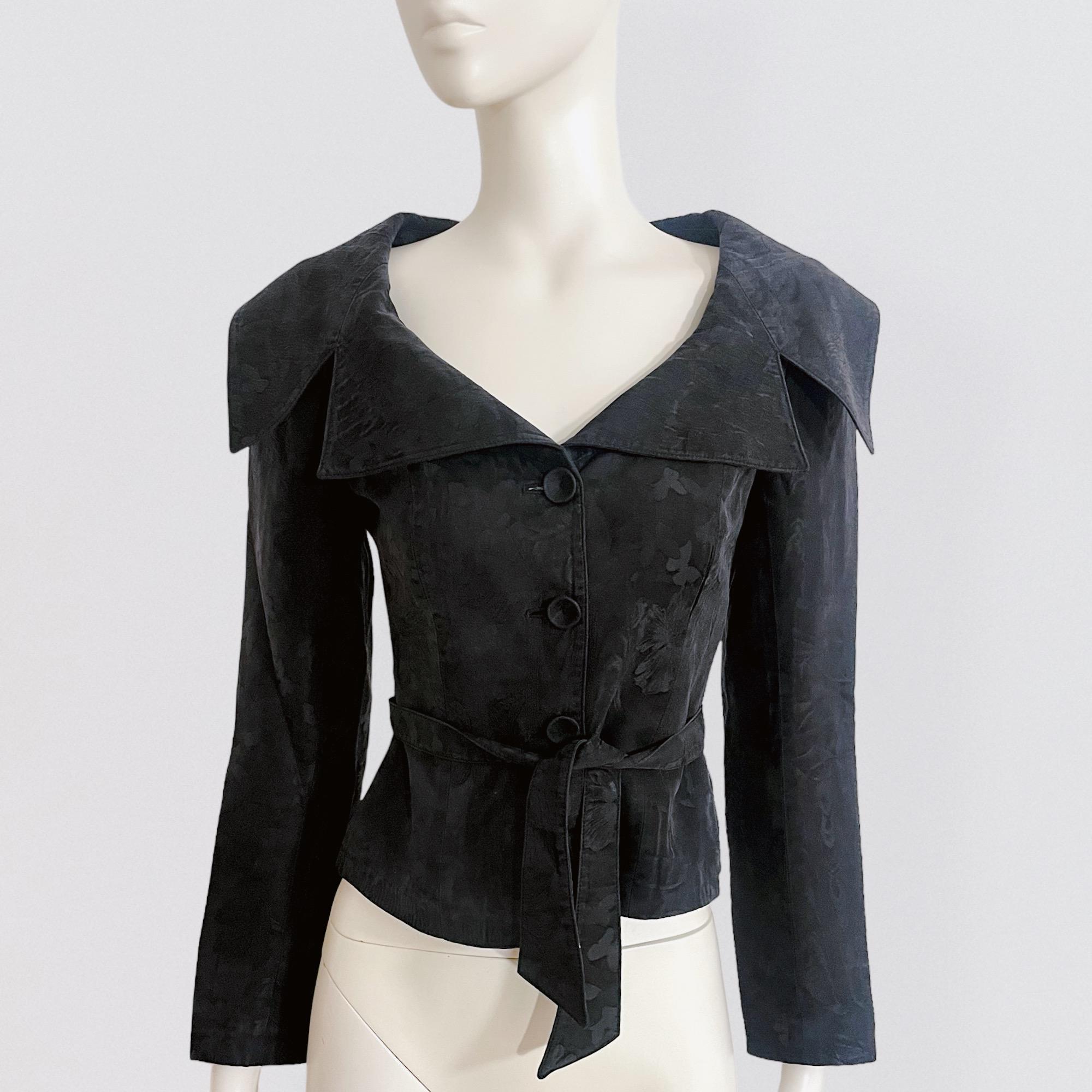 $ Lolita Lempicka 黒ジャケット 38 LOLITA LEMPICKA - Black Jacket With Wide Collar and Tone on