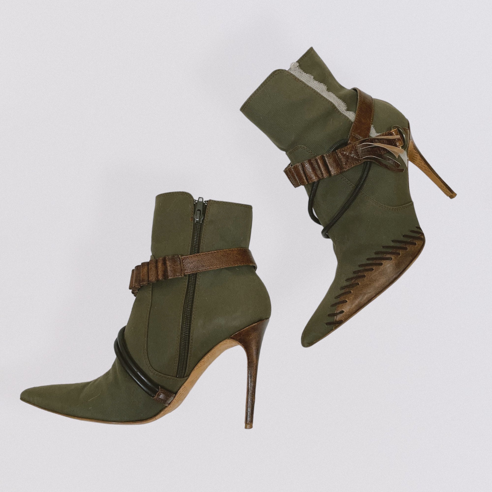 Buy olive green ankle booties 2025 Black Friday