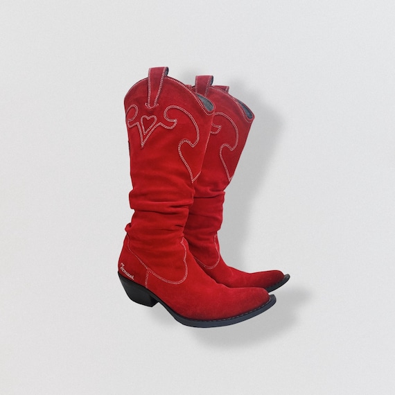 Red suede hotsell cowboy boots