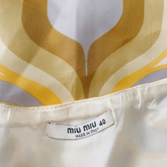 MIU MIU – S/S 2005 silk satin midi skirt with geo… - image 7
