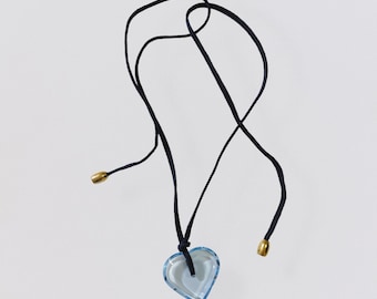 BACCARAT – sky blue crystal heart pendant necklace