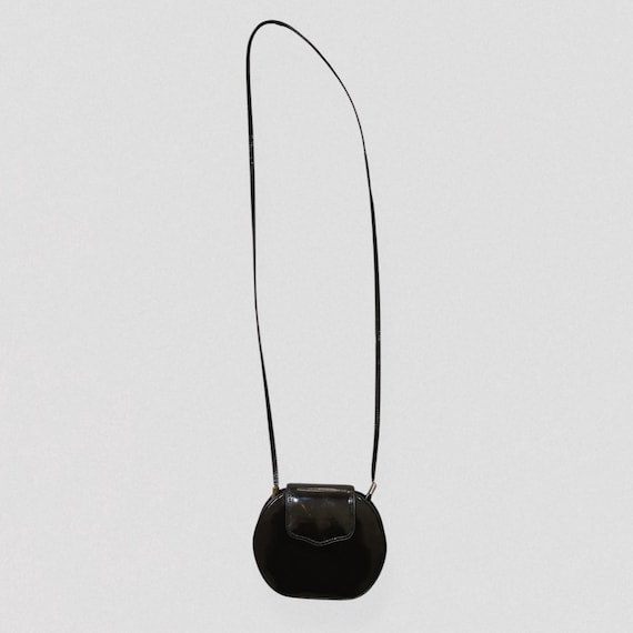 EBERLE – 70s black vinyl leather mini bag