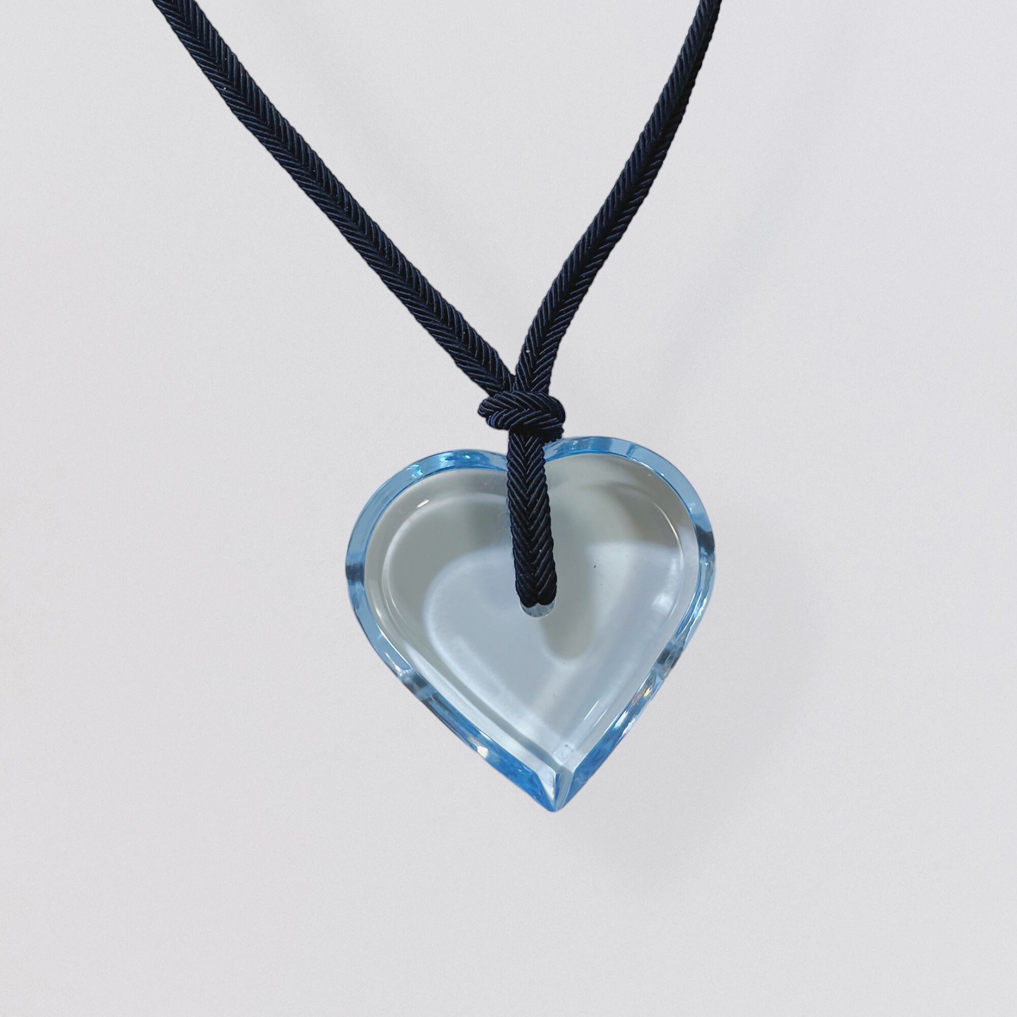 BACCARAT – Sky Blue Crystal Heart Pendant Necklace - Etsy
