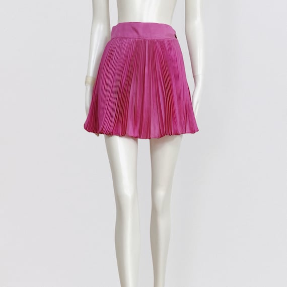 Byblos, BYBLOS – Pink silk pleated mini skirt with built-in shorts