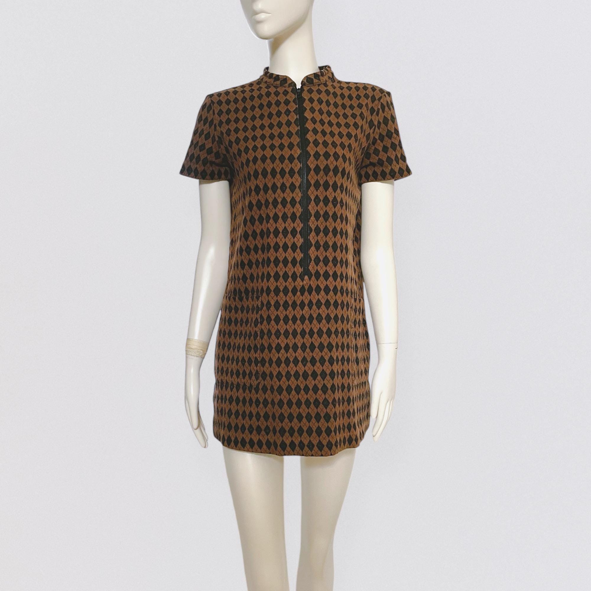 FENDISSIME (by Fendi) Brown Checked Pinafore Mini Dress - Etsy FENDISSIME (by Fendi) Brown Checked Pinafore Mini Dress - Etsy