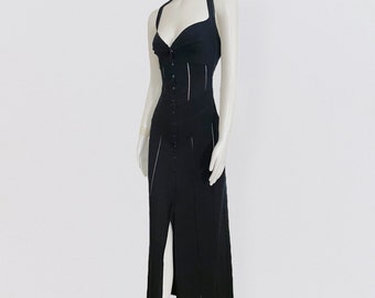 THIERRY MUGLER – black backless maxi dress