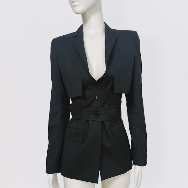 JEAN PAUL GAULTIER – 2 in 1 black blazer jacket (vest + bolero)