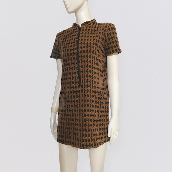 FENDISSIME (by Fendi)  Brown Checked Pinafore Mini Dress - Etsy