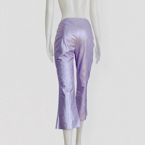 ESCADA - Iridescent pink leather cropped pants image 3