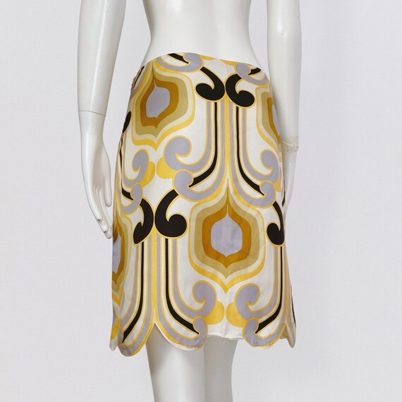 MIU MIU – S/S 2005 silk satin midi skirt with geo… - image 4