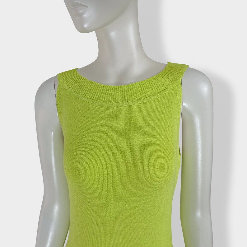 PACO by PACO RABANNE Vintage Lime Green Knit Dress Etsy