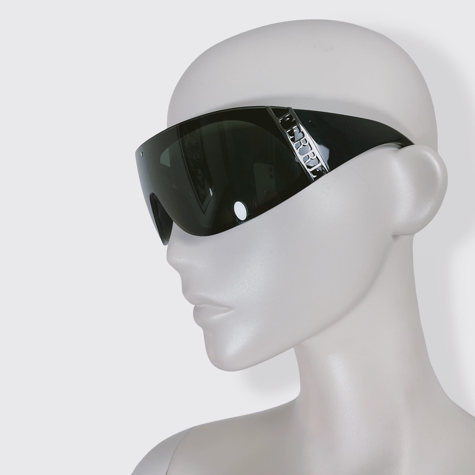 GIANFRANCO FERRE Vintage 00s Futuristic Y2K Black Mask