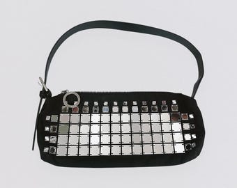 GIANFRANCO FERRE – mini square mirrors black shoulder bag