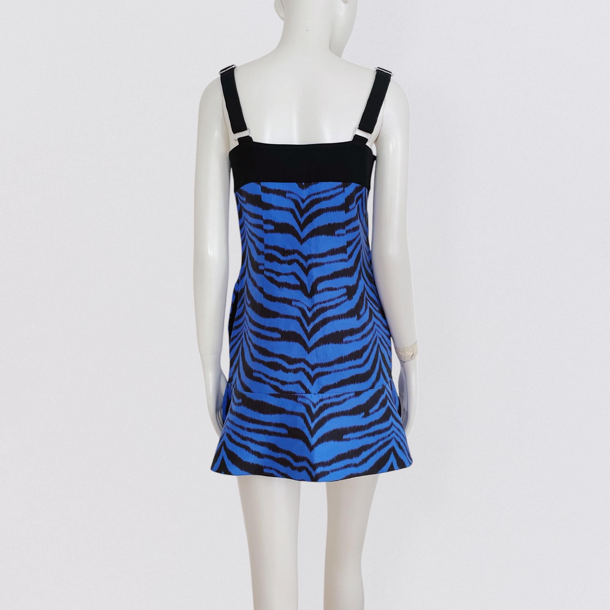 river island blue zebra dress EMANUEL UNGARO – Resort 2015 Zebra-print Ruffled Mini Size:00 USA looped fringe trim Square x-styleCode:BMF2086 Black Long Sleeve Bodycon