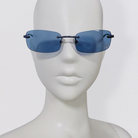 ANNA SUI rectangular sunglasses with blue lenses … - image 4