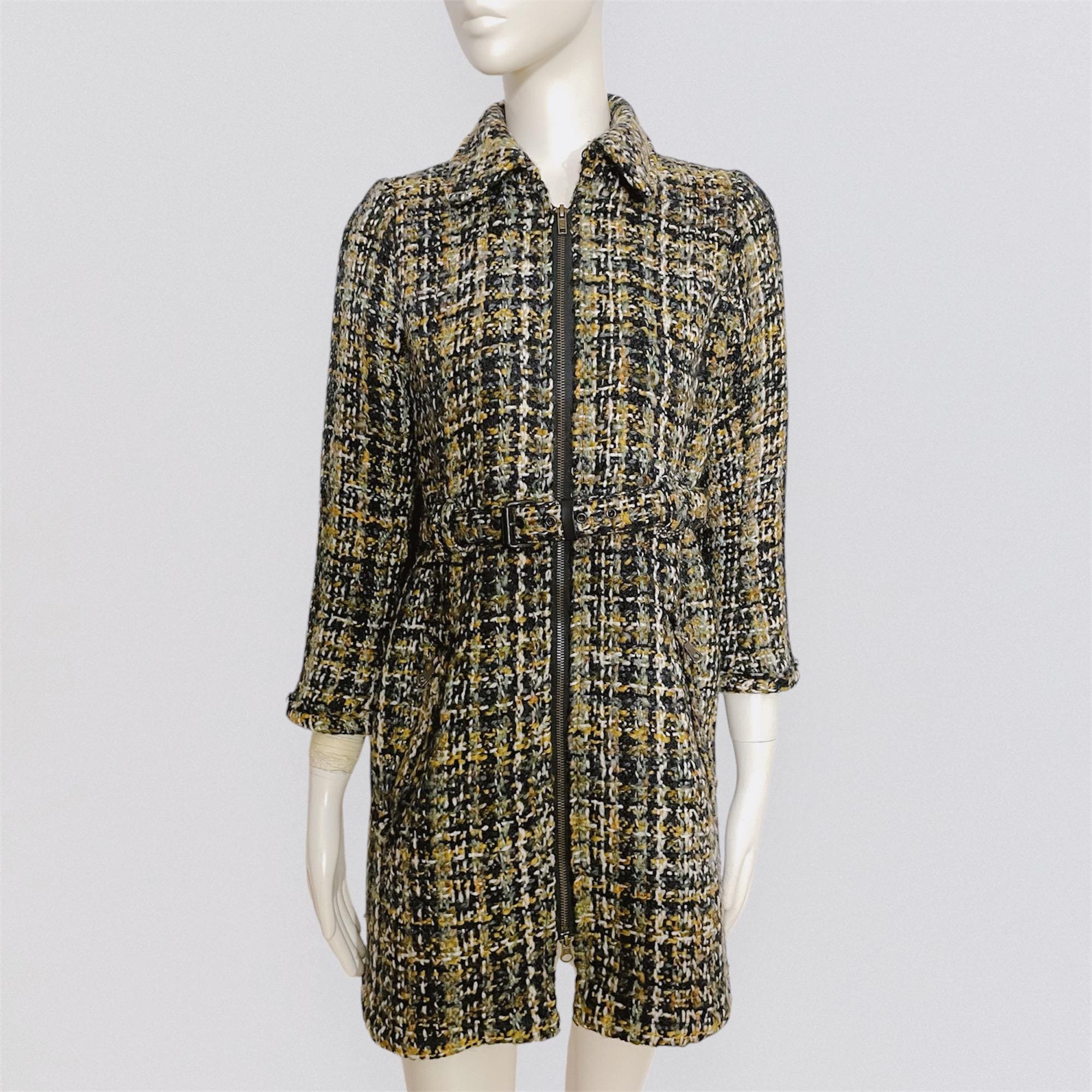 【そら】Prada Sport Tweed Jacket PRADA SPORT – Multicolored Tweed Mid-length Coat - Etsy