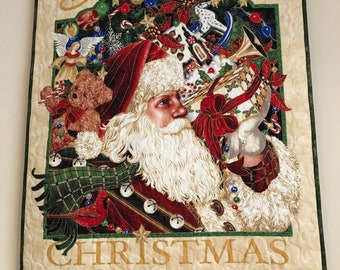 Merry Christmas Santa Quilted Wall Hanging