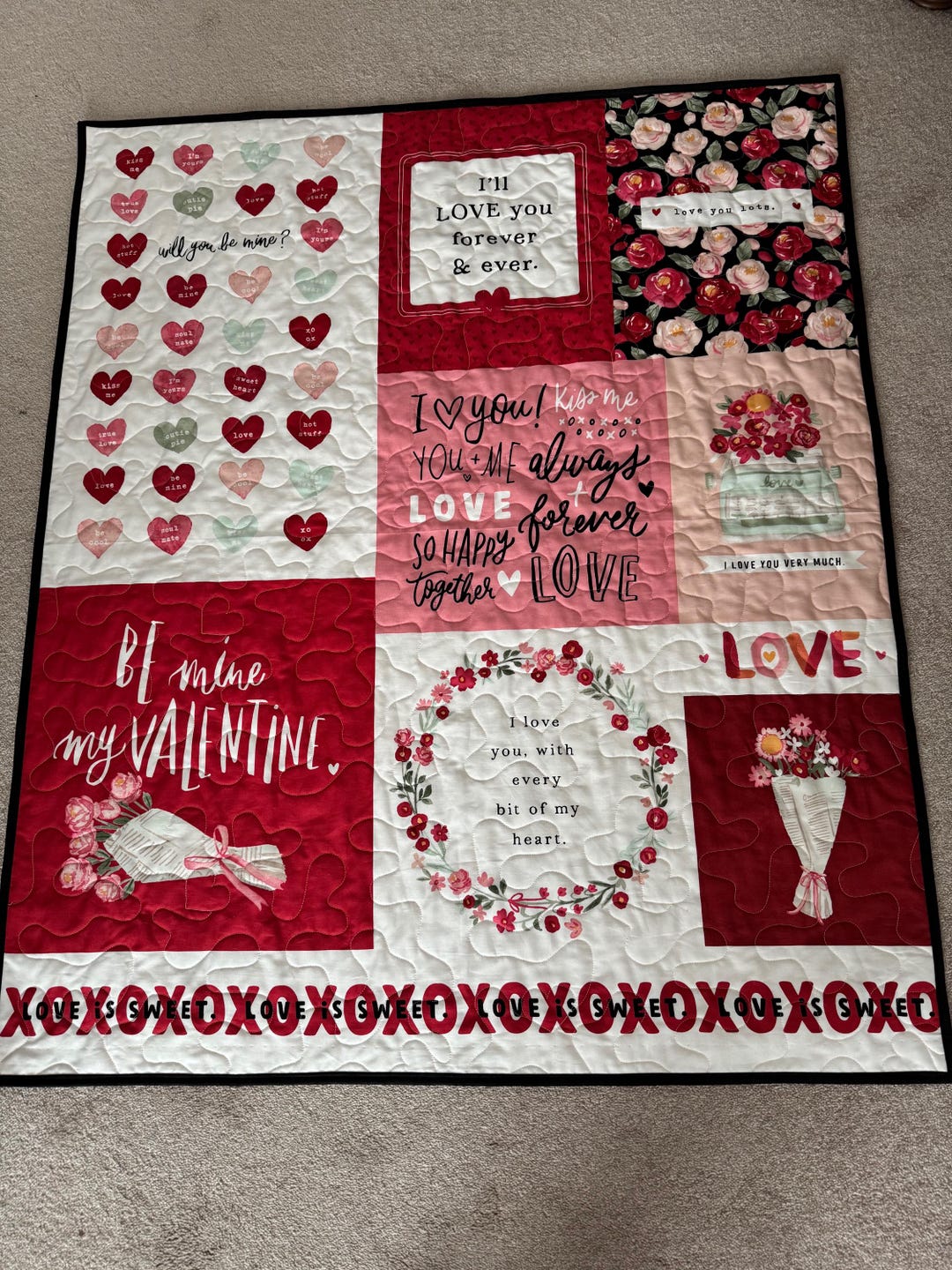 Be My Valentine Quilted Wall Hanging - Etsy