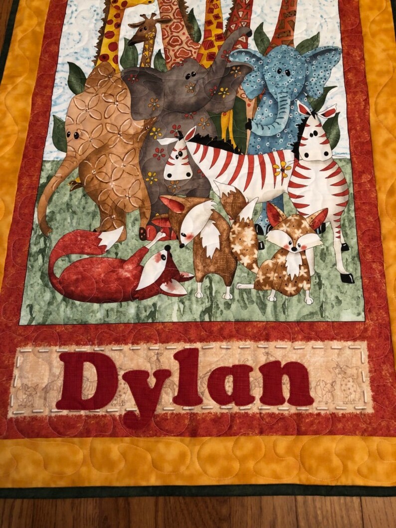 Zoo Animals Baby Quilt Etsy