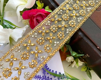 9 mètres Indian Antique Gold Pearl Tassel Trim Border Lace Ethnic Kinari X86