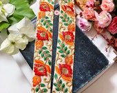 Cream Indian Sari Border Decorative Saree Silk Embroidered Ribbon Sewing Fabric Trim Crafting Trimmingr -Price for 1 Yard