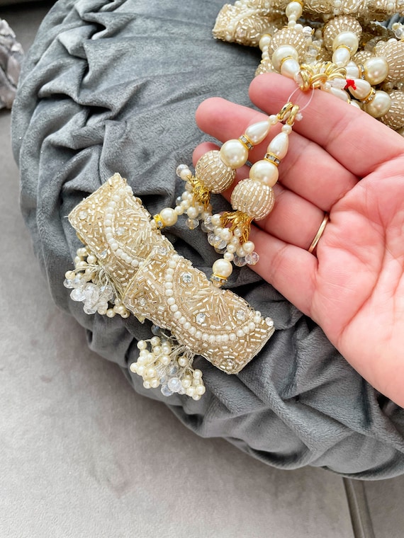 Gold Beaded Fringe Tassels: Indian Bridal Latkans (pair) - Etsy
