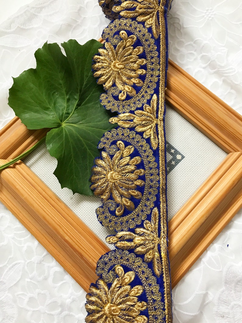 1 Yard Latest Indian Cutwork Zari Thread Golden thread work Lace Trim Border