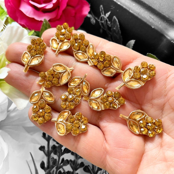 Bandeau brodé à la main en perles de perles en forme de fleur indienne or, dernière pierre Zardosi Applique vik06