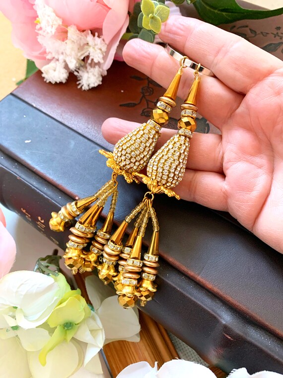 Gold Diamonte Bead Blouse Latkan, Tassels, Purse Hangings, Home