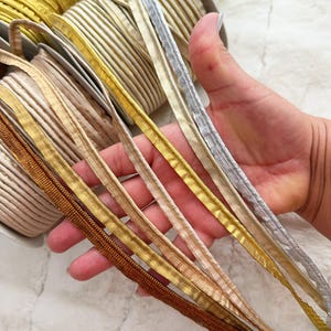 9 Yards Bronze/Matt/Rose/Shampiom/Gold/Pale Gold/Silver Indian Shimmer insertion flanged braid piping sewing craft trimming lace trim 10 MM