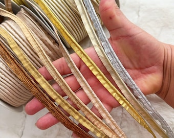 9 Yards Bronze/Matt/Rose/Shampiom/Gold/Pale Gold/Silver Indian Shimmer insertion flanged braid piping sewing craft trimming lace trim 10 MM