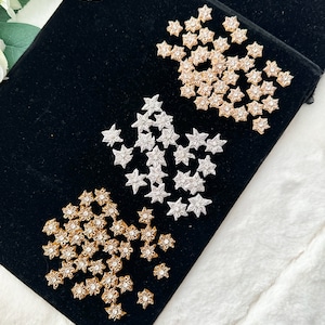 50 Rose Gold/ Antique Gold/ Silver Flower Zari Stone Embellished Handmade Appliques Indian Embroidery Bridal Headband Crafting Sewing