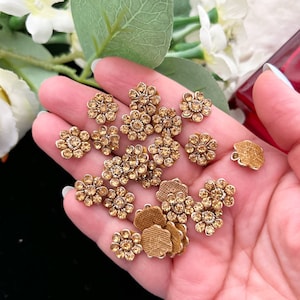 Indian Gold Finish Applique,  Amber Rhinestone real Mirror Appliques, Beaded Appliques, Headband Appliques VIK-52