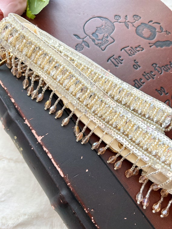 Pc Pale Gold Stone Pearl Sequin Cutdana Embellished Embroidered Indian  Designer Sash Saree Lehenga Costume Dress Bridal Belt