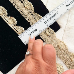 3 Yards/10 Yards Shampion Gold Sequin Pearl Embellished Indian Zari Pankhi Scallop Embroidered Craft Sari Dupatta Kinari  lace Trim