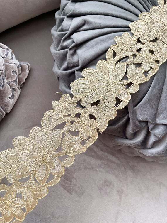 Vintage Silk Jacquard Embroidered Trim 7.5cm Vintage Silk Jacquard Embroidered Trim 7.5cm
